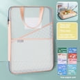 thumbnail image 2 of Sectional File Pouch, Tyeign Mesh Zipper Pouch Bag Transparent Exams Stationery Holder Storage Bag File Bag Large Capacity Pencil Pouch Office Supplies File Pouch Document Holder Orange, 2 of 9