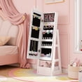 thumbnail image 2 of Gymax Kids Jewelry Cabinet w/ Full-Length Mirror Foldable Drawer Anti-toppling System, 2 of 9