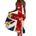 thumbnail image 6 of Lovzfmll Women's British Flag Print Round Neck Casual Dress Sleeveless Ankle Length with Spaghetti Strap for Vacation Loose Crew Neck Wine, 5XL, 6 of 8