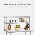thumbnail image 2 of HOBLOC Stainless Steel Table with Overshelves, 48" X 24" Commercial Work Table with Double 48" X 12" Shelves, Metal Kitchen Prep Table & Shelving Combo, 2 of 9