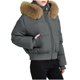 thumbnail image 1 of Parkas de manga larga para mujer, otoño e invierno, con cuello de pelo grande y solapa, chaqueta acolchada de manga larga a la moda, abrigo para mujer, 1 of 8