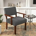 thumbnail image 2 of Costway 2PCS Linen Accent Chair Living Room Chair with Soft Padded Seat & Backrest Gray, 2 of 8