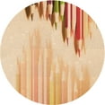 thumbnail image 1 of Ahgly Company Tapis d'Intérieur Ronds de Style Transitionnel Lavables à la Machine, Kaki et Or, 6 Pieds Rond, 1 of 7