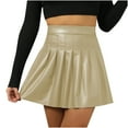 thumbnail image 2 of Idoravan Women's Basic Versatile Skirt Clearance Womens Fashion Solid Color Dress High Waist Sexy Pack Hip Skirt Irregular Wrinkles Design Skirt, 2 of 3