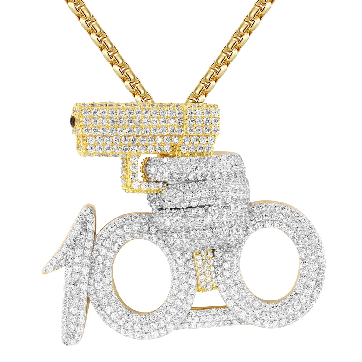 Silver 100 emoji with Gun Rich Shooter 