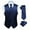 01-Navy Blue, variant on HISDERN Mens Vest Ties Sets Formal Waistcoat Paisley Black Necktie Pocket Square 3PC Suit Vests L