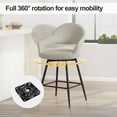 thumbnail image 6 of ANMINY Swivel Bar Stools PU Leather Upholstered Modern Bar Chairs, Set of 4, 26" Counter Height Bar Stools with Hollow Back Island Stools for Home Bar Kitchen Pub, 6 of 11