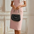 thumbnail image 3 of MORTTIC Women's Elegant Bow Detail Bodycon Short Sleeve Knee-Length Party Dress with Contrast Trim Pink XL, 3 of 4