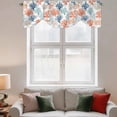 thumbnail image 3 of Tie Up Valances for Windows, Multicolored Coral Adjustable Valance Curtains Window Treatment for Living Room, Coastal Ocean Orange Blue Green Ombre Rod Pocket Kitchen Curtains & Drapes 60x18 Inch, 3 of 9