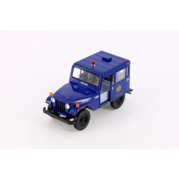 1971 Jeep DJ-5B Police Edition, Blue - Kinsmart 5433DPR - 1/26 Scale Diecast Model Car
