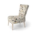 thumbnail image 3 of Designart "Zen In Monochrome I" Beige Geometric Upholstered Accent Chair - Modern Arm Chair For Bedroom, 3 of 7