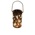 thumbnail image 2 of Solar Lantern Hollowed-Out Handheld Hanging Light Butterfly Design Metal Material LED Decorative Garden Light Patio Yard Waterproof Automatic Dusk Dawn, 2 of 5