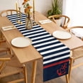 thumbnail image 3 of Anchor Navy Blue Table Runner - 72 Inch Long, Kitchen Dining Table Runner Dresser Scarves, Red Nautical White Geometric Stripes Farmhouse Decor for Coffee Tables Wedding Party Banquet, 3 of 8