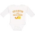 thumbnail image 3 of Inktastic Life's Better Mac & Cheese Boys or Girls Long Sleeve Baby Bodysuit, 3 of 5