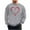 Gray, variant on Men's Valentine's Sweatshirt Long Sleeve Crewneck Heart Print Pullover Loose Top for Romantic Gray S