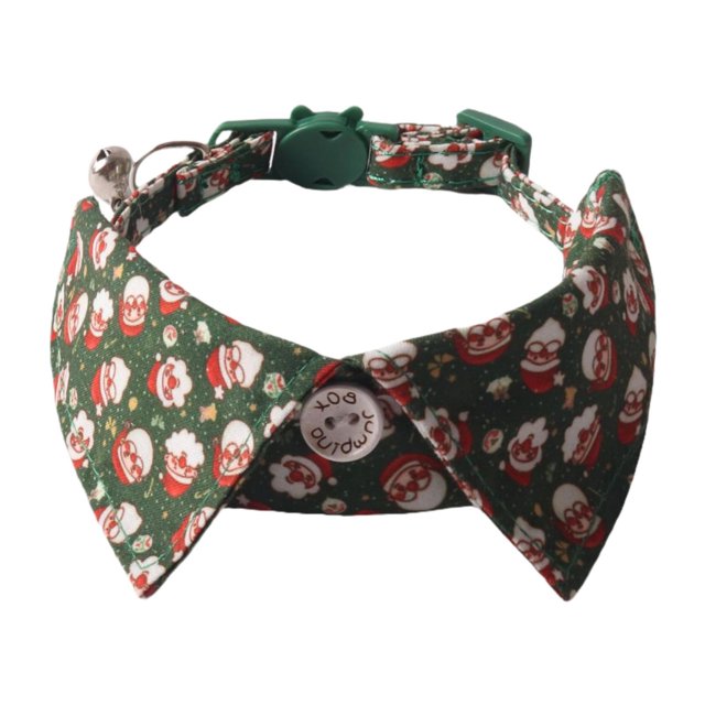 Collar navideño perfecl para Gatos Ajustable Verde