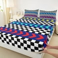 thumbnail image 3 of Homewish Boys Girls Geometric Plaid 4pcs Bed Sheets,Racing Car Theme King Sheets,Extreme Sport Super Cozy Sheet Set,Lightweight Room Decor, 3 of 7