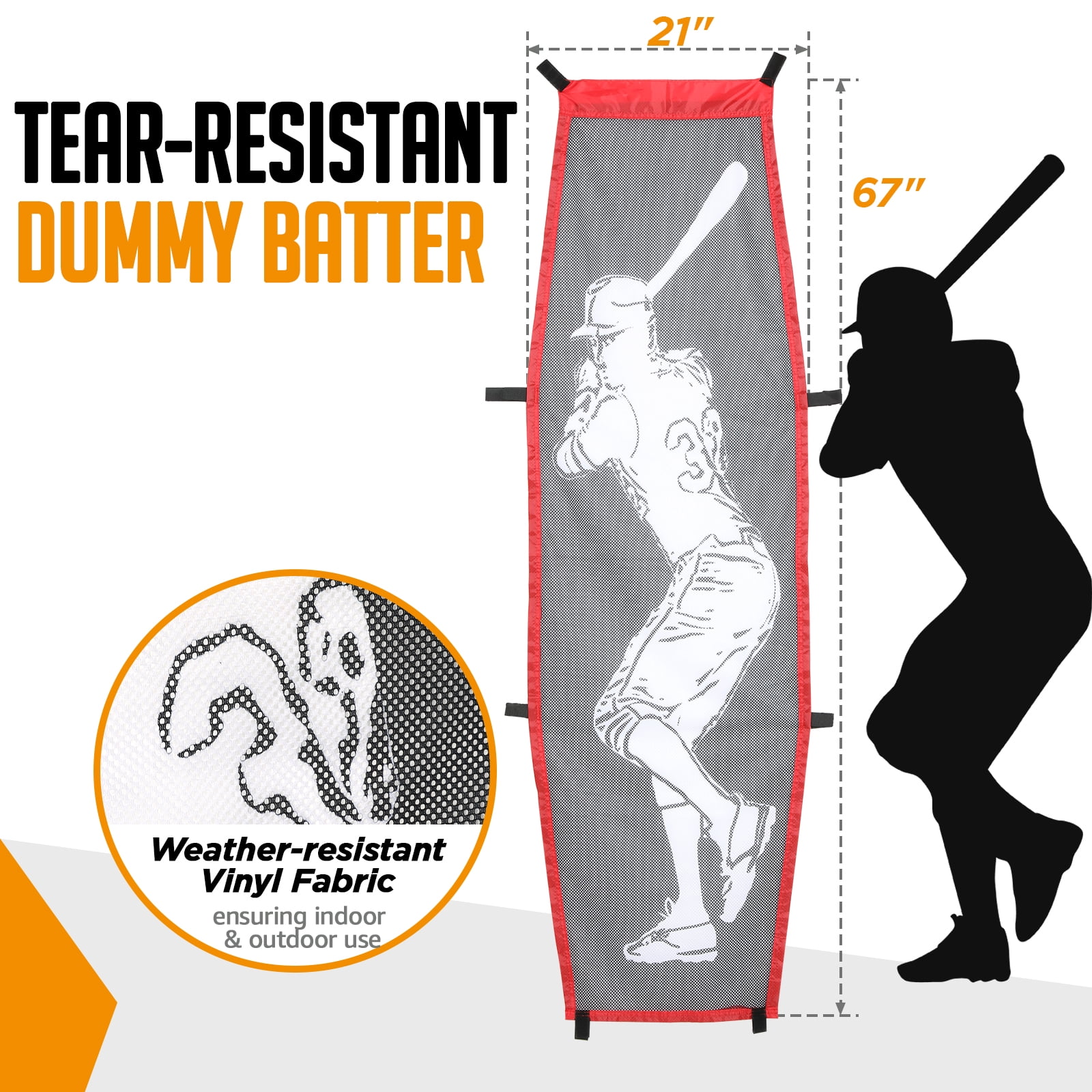 Zealfeel 7 x 7 ft Baseball & Softball Net Set: Includes Batting Tee, Dummy Batter, 2 Strike Zones & Ball Collection System. Steel Frame & Carry Bag