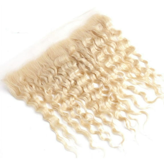 613 Honey Blonde Deep Wave Human Hair 13x4 Lace Frontal Size: 10"