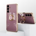 thumbnail image 4 of TECH CIRCLE Case for Samsung Galaxy S25+ (6.7", 2025) - Shiny Plating Cute Slim Case with Rotating Finger Ring Kickstand, Durable Soft Silicone Lightweight Protective Thin Phone Cover, Purple, 4 of 6