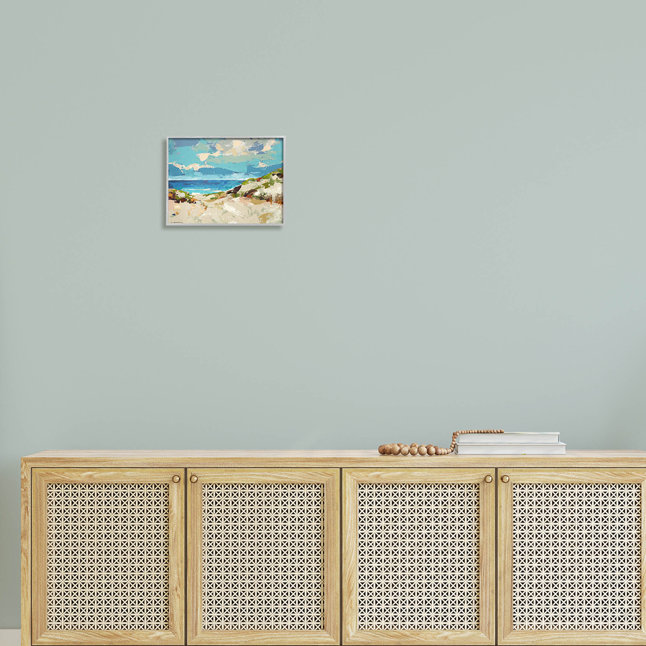 Abstract Beach Sky Landscape Landscape Painting Gray Framed Art Print Wall Art