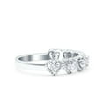 thumbnail image 2 of Simulated Cubic Zirconia Size-5 Half Eternity Ring Wedding Engagement Band Heart Ring 925 Sterling Silver, 2 of 7
