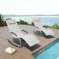 thumbnail image 2 of Pellebant Set of 2 Patio Rocking Chairs Metal Outdoor Rocker Chaise Lounge in Beige, 2 of 8