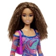 thumbnail image 1 of Barbie Fashionistas Doll #206 with Crimped Hair and Freckles, Wearing Rainbow Marble-Print Dress with Green Mules and Purse Barbie -, 1 of 3