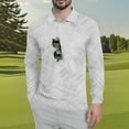 thumbnail image 3 of Homeyce Polo T-Shirts for Men Long Sleeve with Buttons Shirts Collared Casual Lightweight Outdoor Golf Polo Floral Print Upf 50+ Sun Protection Tee,Gray XL, 3 of 4
