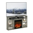 thumbnail image 6 of Furinno Jensen Corner TV Stand with Fireplace for TV up to 55 Inches, French Oak Grey, 6 of 6