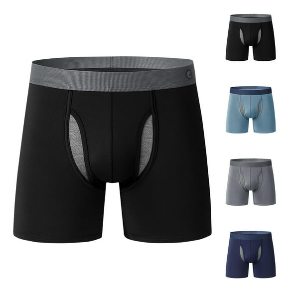 Kmdttou Clearance Under 10$! Men's Plus Size Underwear Comfortable Breathable Close-fitting Underwear Boxers (Size:M-XL)