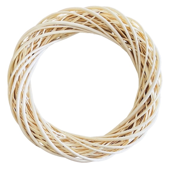 Grapevine Wreath Willow Wreath 18 Inch Natural Color, Rattan Handmade Woven Wicker, Craft Base for DIY Decor, Wall Hanging Garland