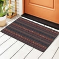 thumbnail image 2 of YFYANG 72"x48" Non-Slip Flannel Carpet Doormat, Living Room Bedroom Office Decorative Area Rugs, Indoor Brown Vintage Abstract Stripe Floor Mats, 2 of 7