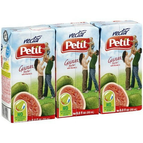 Petit Guava Nectar Juice 6.8 fl. oz, 3 Pack, Nectar Juice