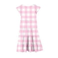 thumbnail image 6 of Ugoldhm Girls' Summer Plaid Fit & Flare Beach Sundress Short Sleeve, Crew Neck, Casual Style for 6-15 Years, 6 of 7