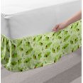 thumbnail image 2 of Ladybug Bed Skirt, Ladybugs on Leaves with Abstract Dragonflies Seasonal Foliage, Elastic Bedskirt Dust Ruffle Wrap Around for Bedding Decor, 4 Sizes, Pale Green Vermilion, by Ambesonne, 2 of 2