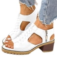 thumbnail image 3 of Fukaraa Orthotic Wedge Sandals Women Peep Toe Heel Zipper, 3 of 6