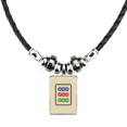 thumbnail image 1 of mahjong circle puntos 9 tile pattern collar a mano colgante de cuerda de cuero Unbranded M, 1 of 3