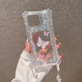 thumbnail image 2 of Dteck for iPhone 16 Pro Max Case with Bling Glitter Butterfly, Shockproof Front Bumper Protective Phone Cover with Bracelet Wrist Strap for Women Girls,Silver, 2 of 9