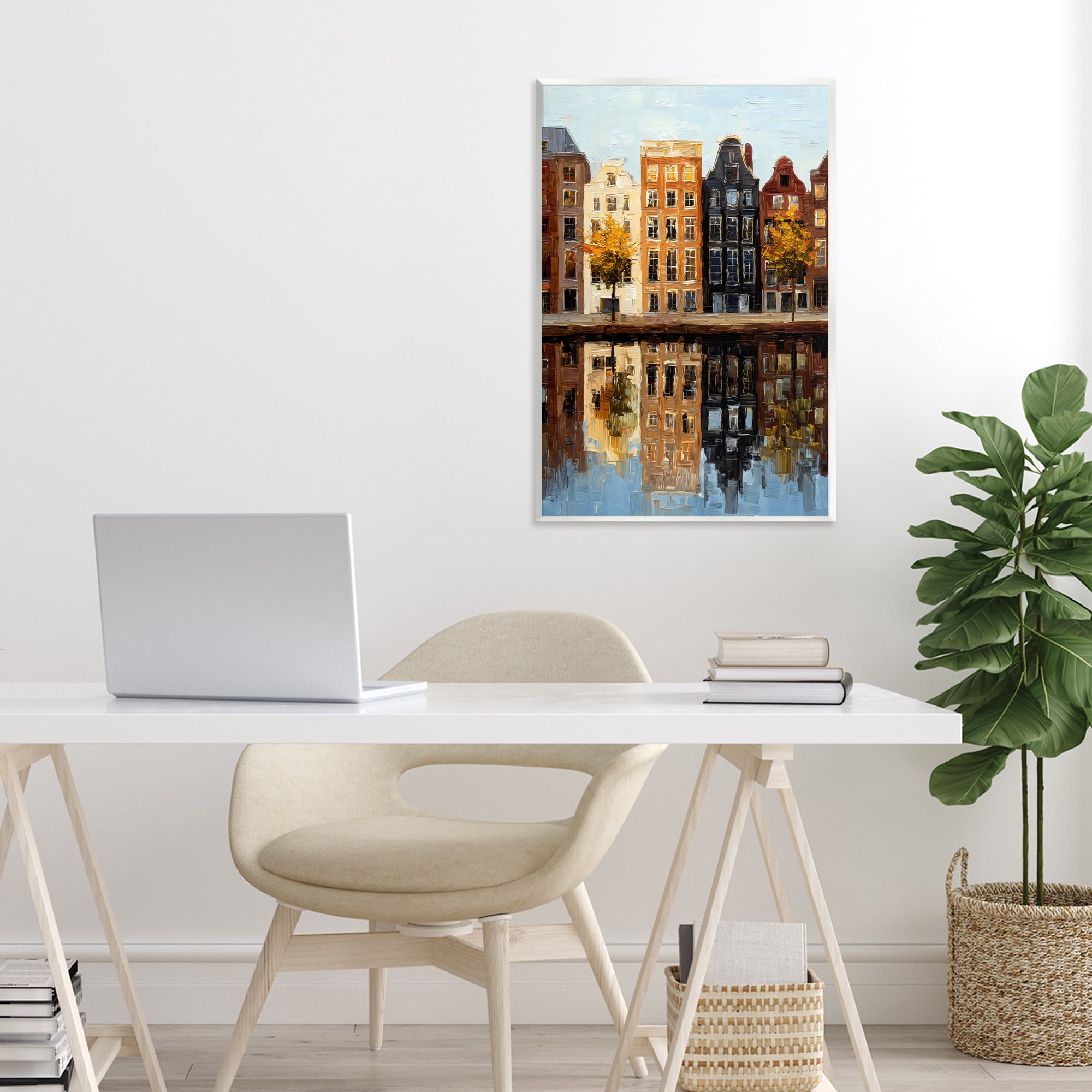 Stupell Industries City Reflection over Canal Wall Plaque Art, design by Petal Prints Design