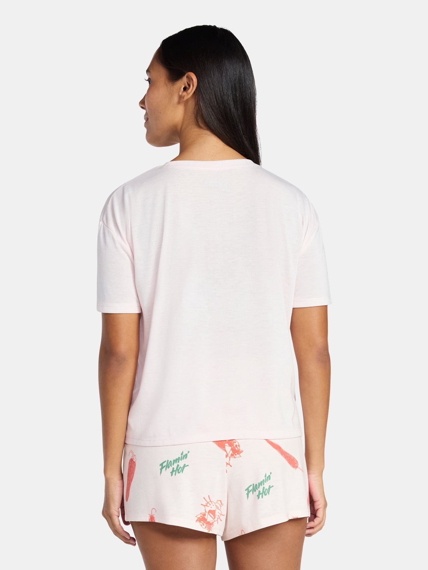Flaming Hot Cheetos Women's and Women's Plus Sleep Tee and Shorts Pajama Set from Grayson Social, 2-Piece, Sizes XS-3X