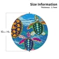 thumbnail image 2 of Lsque Little Sea Turtles Pattern 4" Drink Coasters Set of 4, PVC Leather Absorbent Coasters, Table Coaster Set Decorative Coffee Cup Coasters Housewarming Gift -Round Shape, 2 of 6