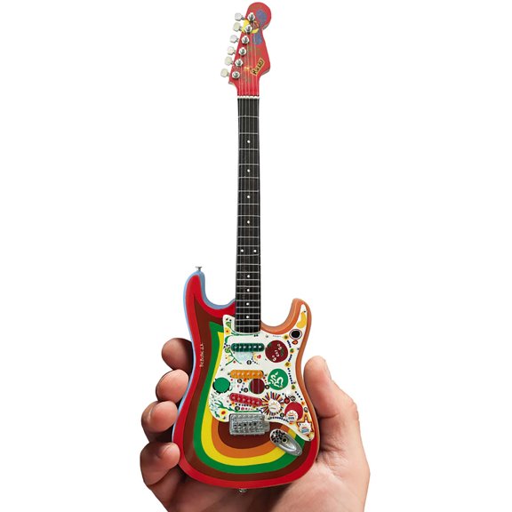 George Harrison Fab Four Fender Stratocaster Rocky Design 10 Inch Miniature Guitar