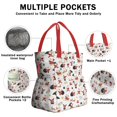 thumbnail image 3 of White Christmas Santa Pattern Drawstring Lunch Bag Women - Drawstring Lunch Bag Insulated for Work Office - Stain-Resistant Large Lunchbags for Women with Multi-Pockets, 3 of 6