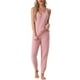 thumbnail image 1 of Conjunto de pijama de felpa esponjosa sin mangas para mujer INSPIRE CHIC, con joggers gruesos, ropa de casa y pijamas, color rosa, 1 of 5
