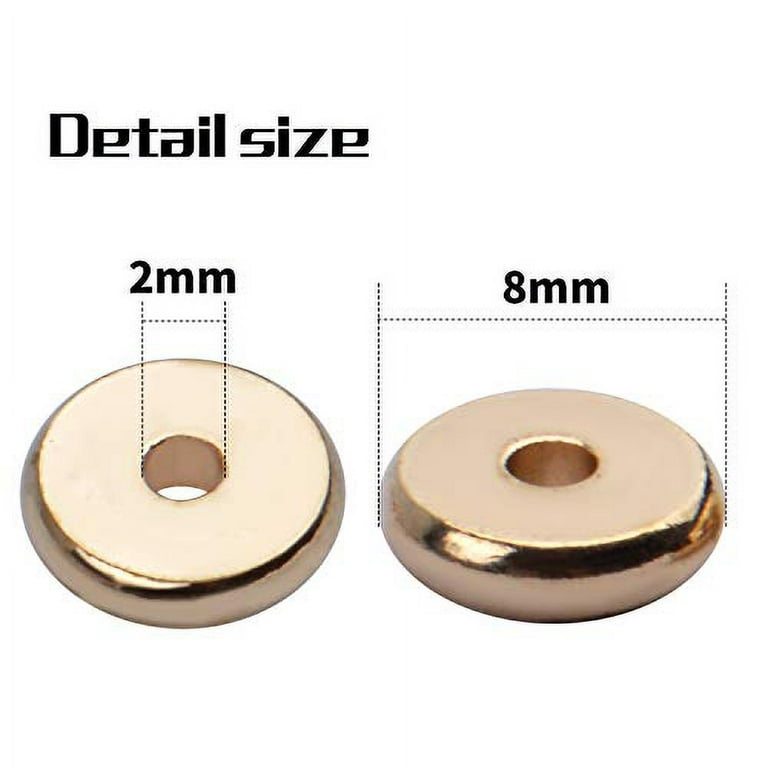 100Pcs 8mm Round Metal Brass Loose Spacer Big Hole beads For