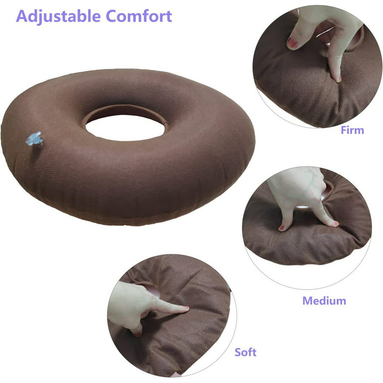 NOGIS Donut Pillow for Tailbone Pain, Inflatable Donut Cushion Seat with A  Pump, Hemorrhoid Seat Cushion, Round Wheelchairs Seat Cushion for Home, Car  or Office Chair (15 Dark Blue) 