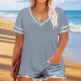 thumbnail image 5 of BUIGTTKLOP Oversized T-Shirt for Women V Neck Short Sleeve Shirts Solid Color Summer Basic Tees Loose Tunic Tops, 5 of 8