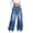 Blue, variant on Levmjia Women Low Rise Cargo Jeans Wide Leg Denim Pants Vintage Baggy Fit with Big Pockets Elastic Waist Casual Streetwear Trousers for Women