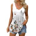 thumbnail image 4 of under $5 JINMGG Fashion Women's Summer V-Neck Sleeveless Print Casual Tank Top Blouse White L, 4 of 7